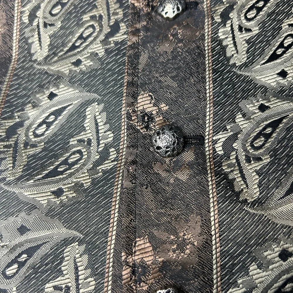 Classic WAH Maker Brown Patterned Men's Vest front buttons